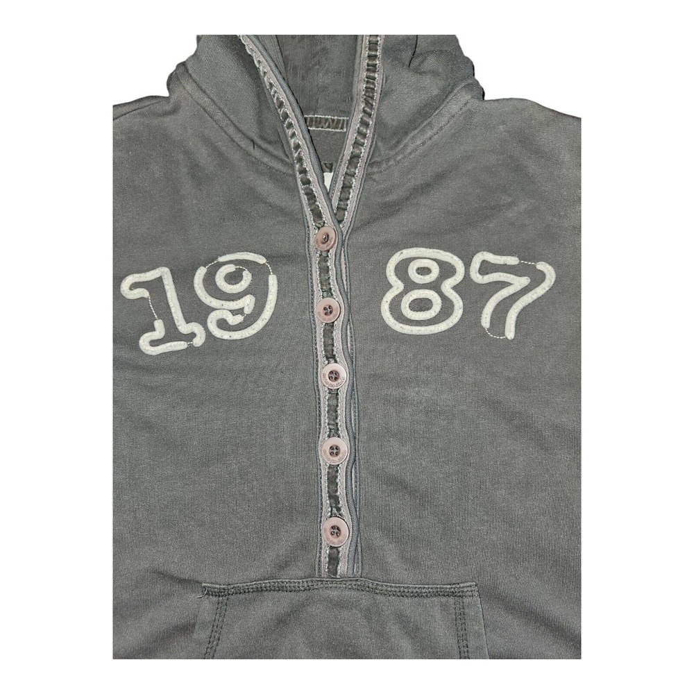 Aeropostale Hoodie Girls Medium Half Button Front Pocket Long Sleeve - Picture 3 of 5